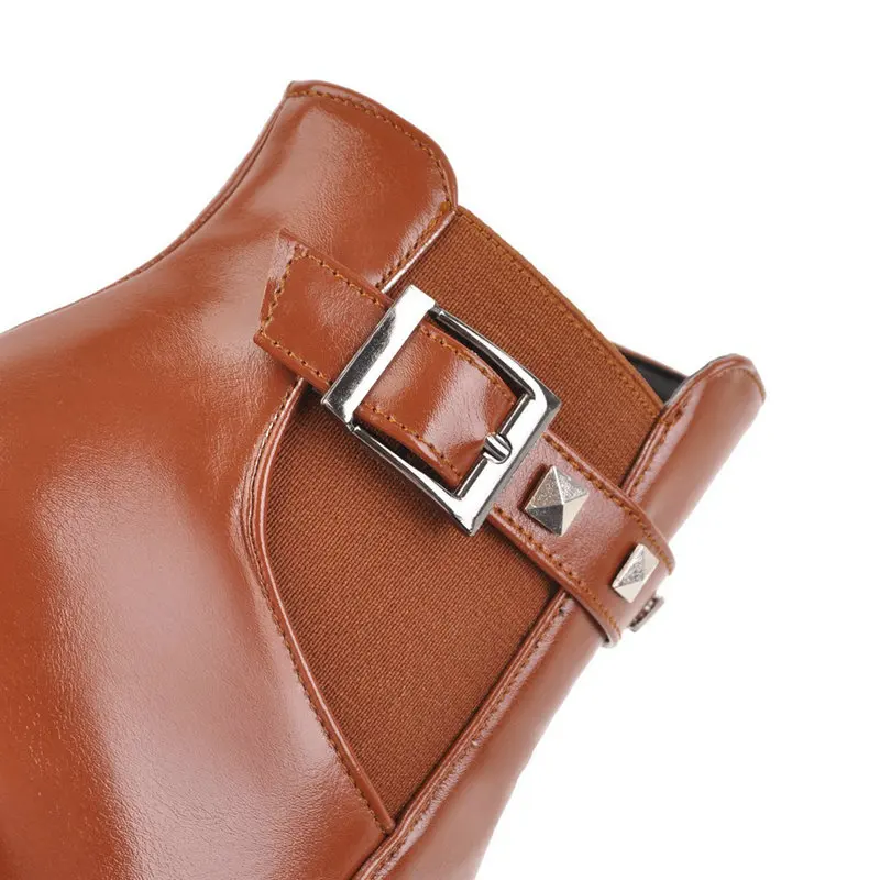 

LDHZXC Black White Woman Boots Women Shoes Ladies Platform Ankle Boots Women High Heel Platform Rubber Shoes Boots