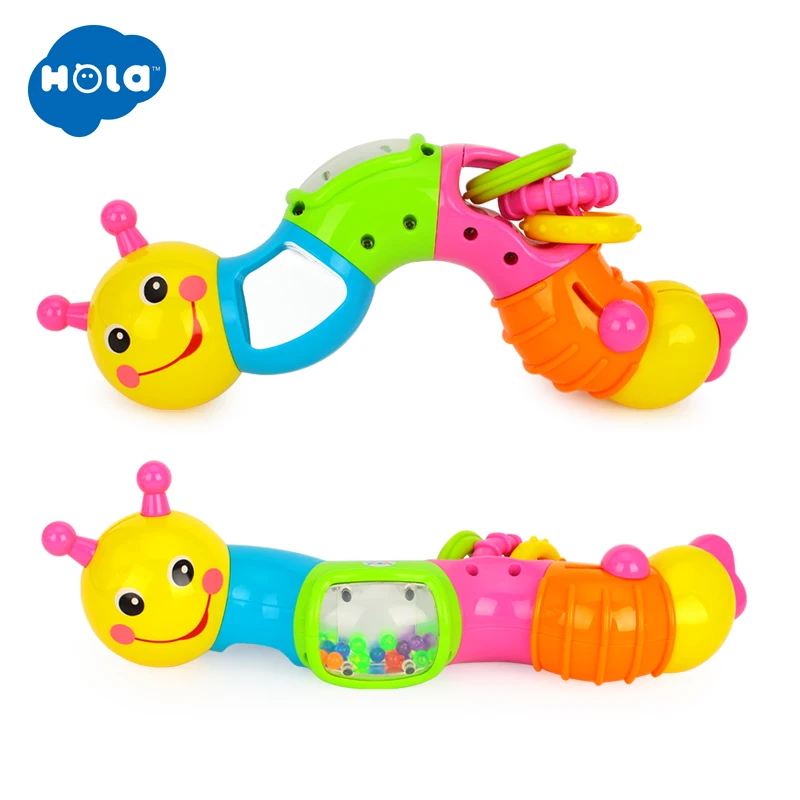 HOLA TOYS 786B детская забавная погремушка игрушечные червяки вставка головоломка токарные игрушки для детей Подарки