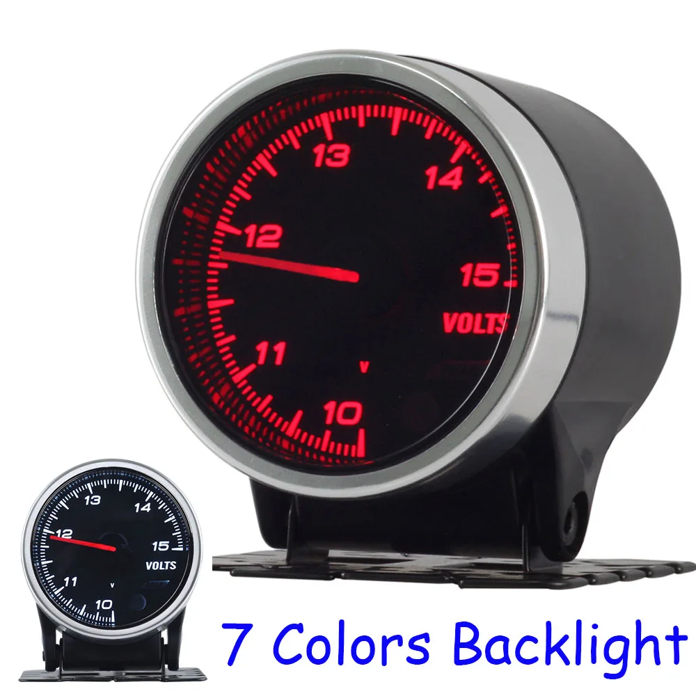 

Smoke Lens 2" 52mm Voltmeter For Car Auto Universal Volt Meter 10~15V Volts Gauge Voltage Gauge Racing Meter 7 Colors Backlight