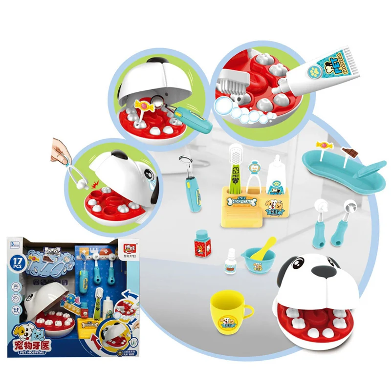 

Ролевые игры, развивающие игрушки для детей, медицинская имитация, набор стоматологического оборудования для домашних животных для развит...