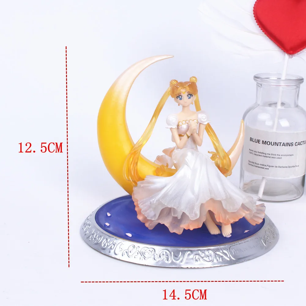 

Cartoon Japanese Anime Tsukino Usagi Action Figure Wings Toy Doll Cake Decoration Collection Model Girls Gift Toy For Children