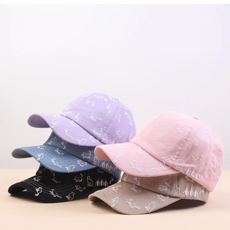 Cotton Cartoon Cat Casquette Baseball Cap Adjustable Snapback Hats For Men And Women