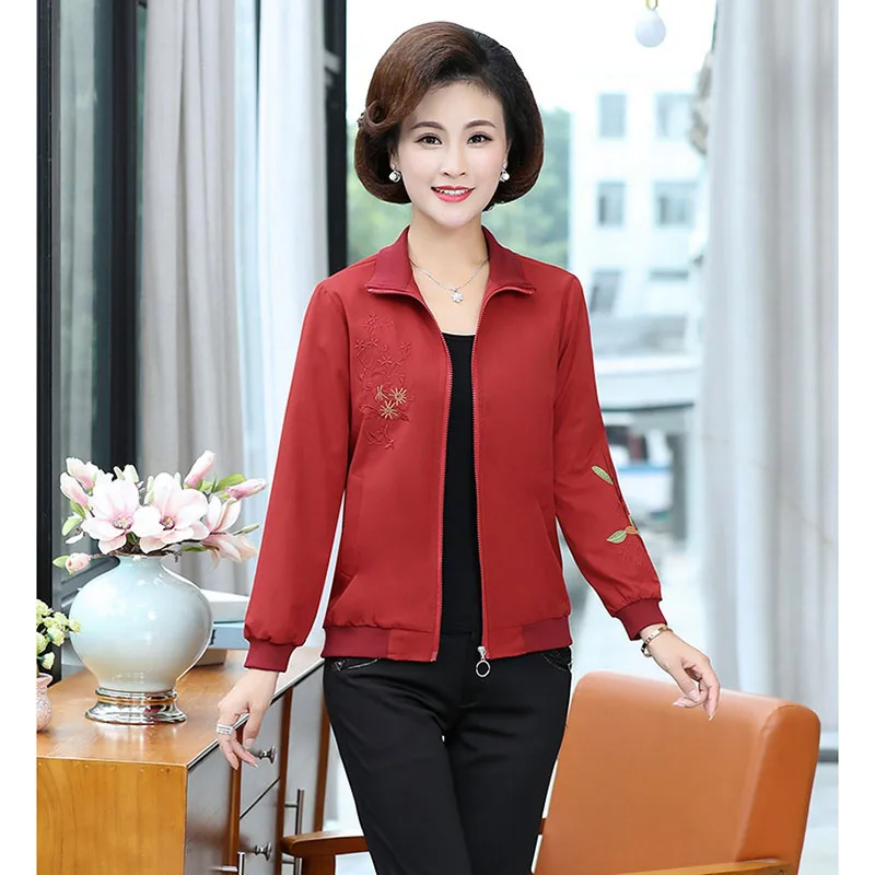 Куртка для женщин среднего возраста весна-осень повседневное пальто короткая