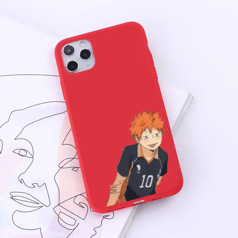 

Haikyuu Hinata Anime Volleyball high quality luxury Phone Case Candy Color for iPhone 6 7 8 11 12 s mini pro X XS XR MAX Plus