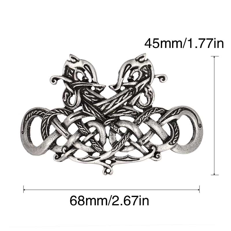 Заколки для волос женские металлические в виде дракона винтажные руны викингов |