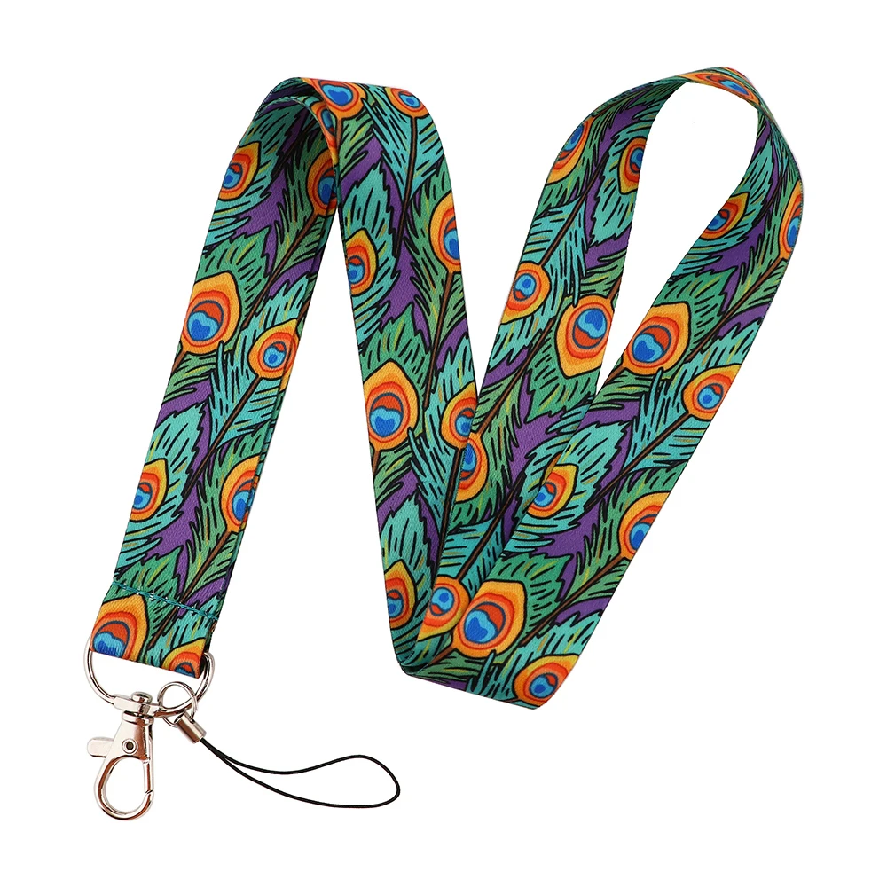 Шнурок JF0246 с красочными перьями для ключей веревка сотового телефона USB