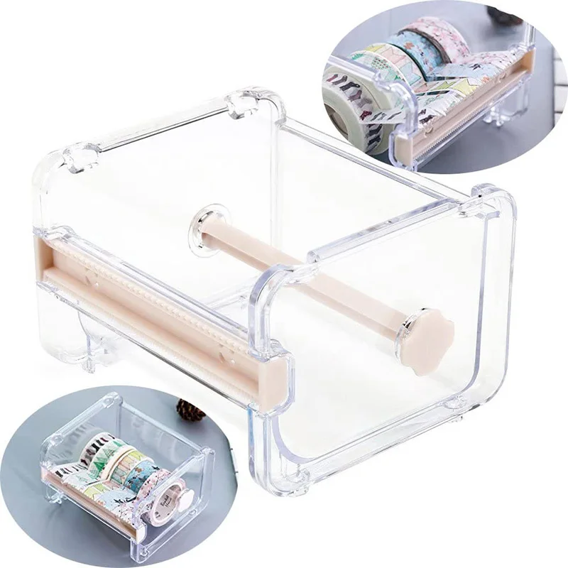 

Tape Dispenser Cutter,Roll Tape Holder Organizer,Tape Desktop Tape DIY Sticker Roll Tape Cutter Holder Storage(4Pcs)