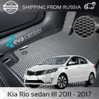 2 передних автоковрики EVA на Киа Рио III 2011-2017 комплект из 2х автомобильных ковриков эва