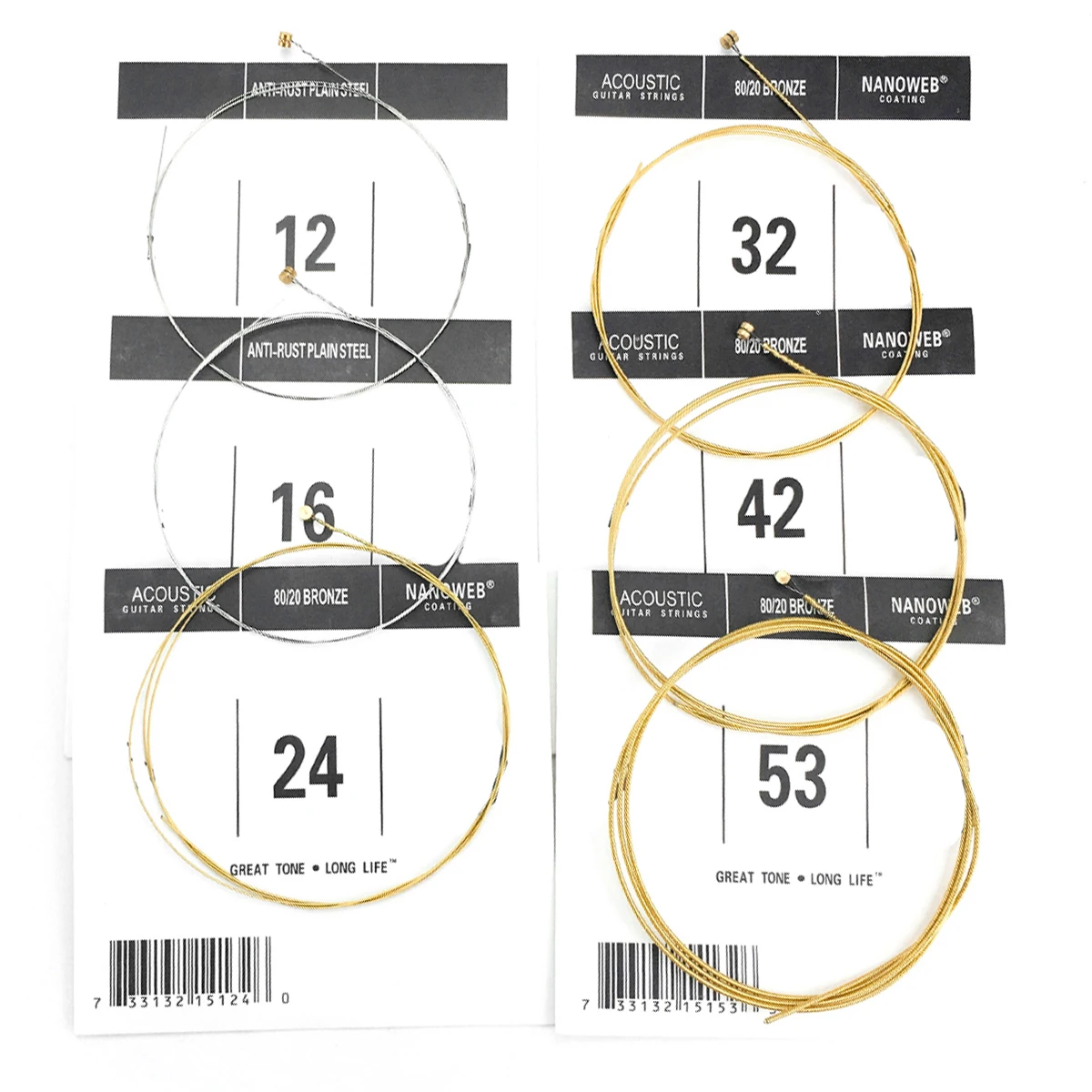 

11052 Ultra-thin Coating Light Acoustic Guitar Strings 12-53