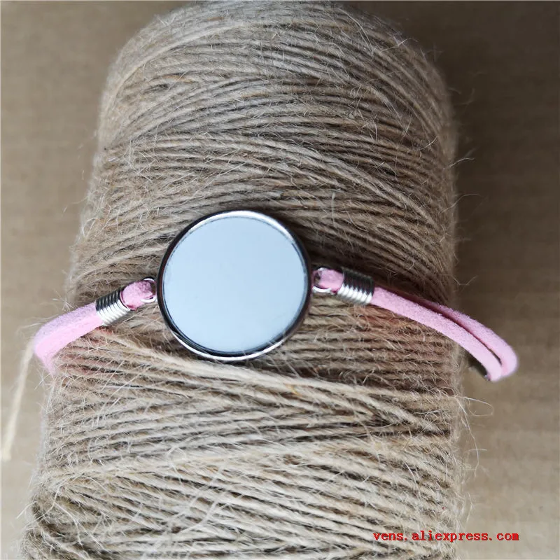 silver-pink Сублимационные пустые браслеты для женщин, модные, с горячей печатью, веревочный браслет, diy расходные материалы, 6 цветов, 20 шт./лот - Окраска металла: silver-pink