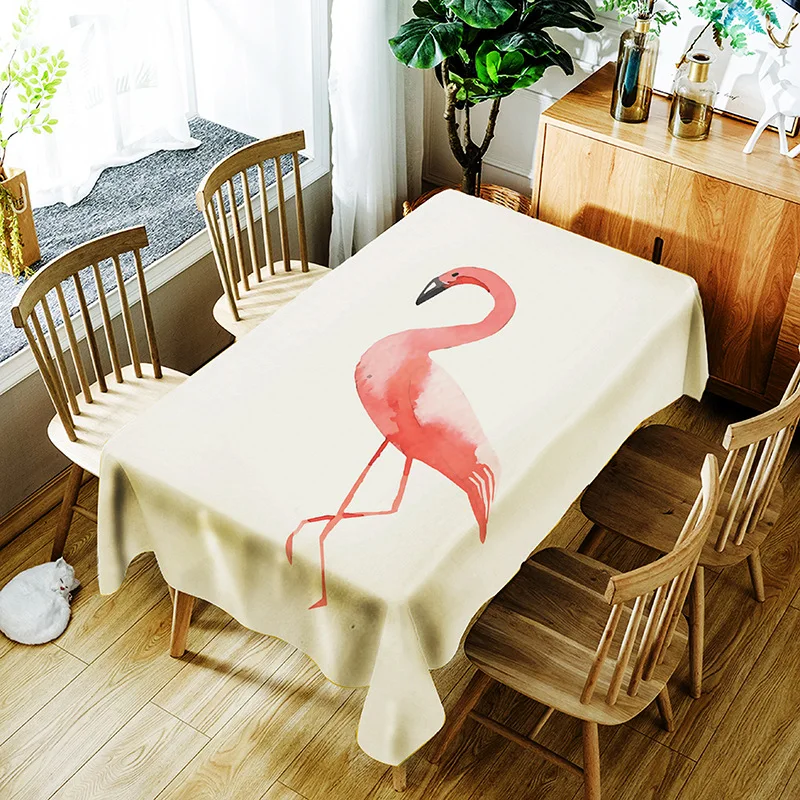 

Washable decorative household waterproof tablecloth with ink drawing printing pattern
