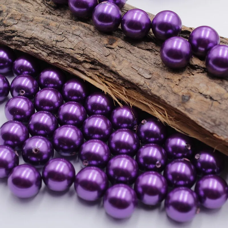 

Dark Purple Color Nice Quality South Sea Oyster Shell Pearls Half Drilled Loose Pearls, 50pcs/lot