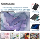 Sanmubaba, чехол для планшета Samsung Galaxy Tab A 9,7 дюйма, Магнитный флип-чехол из искусственной кожи с подставкой, умный чехол для телефона T555 P550 P555