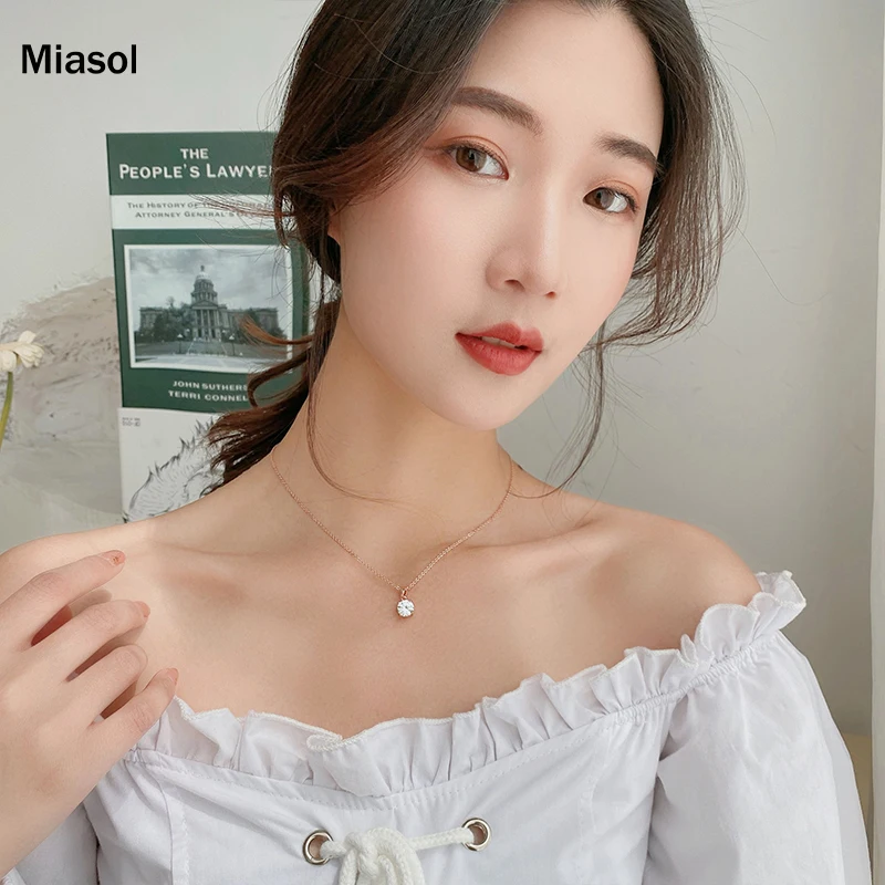 

Ladies Pendant Titanium Steel Necklace High Quality Accessories 2021 New Charm Chain Neck Cute Girl Jewelry Gift Miasol