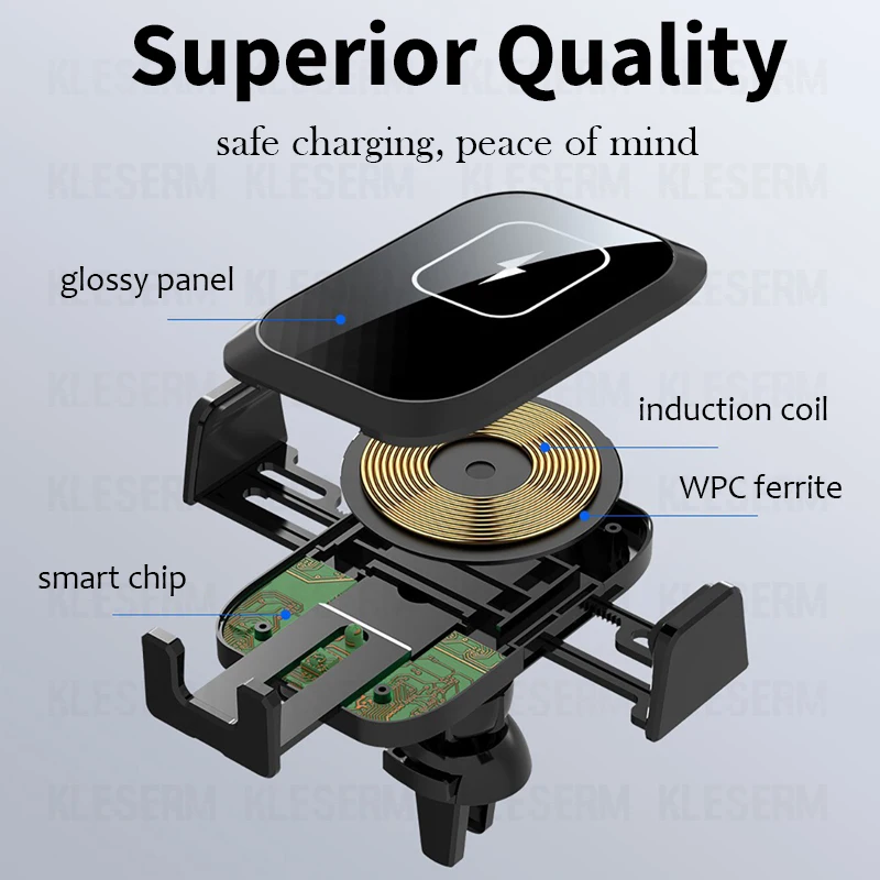 qi 15w car wireless charger phone holder for samsung s9 s10 s20 ultra induction car charger mount for iphone 12 11 pro max se 8 free global shipping