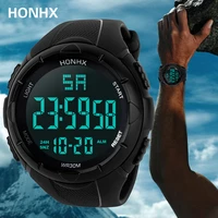 honhx luxury digital watch for men hot sell analog military sport led 3bar waterproof fashion trend buckle wrist watch