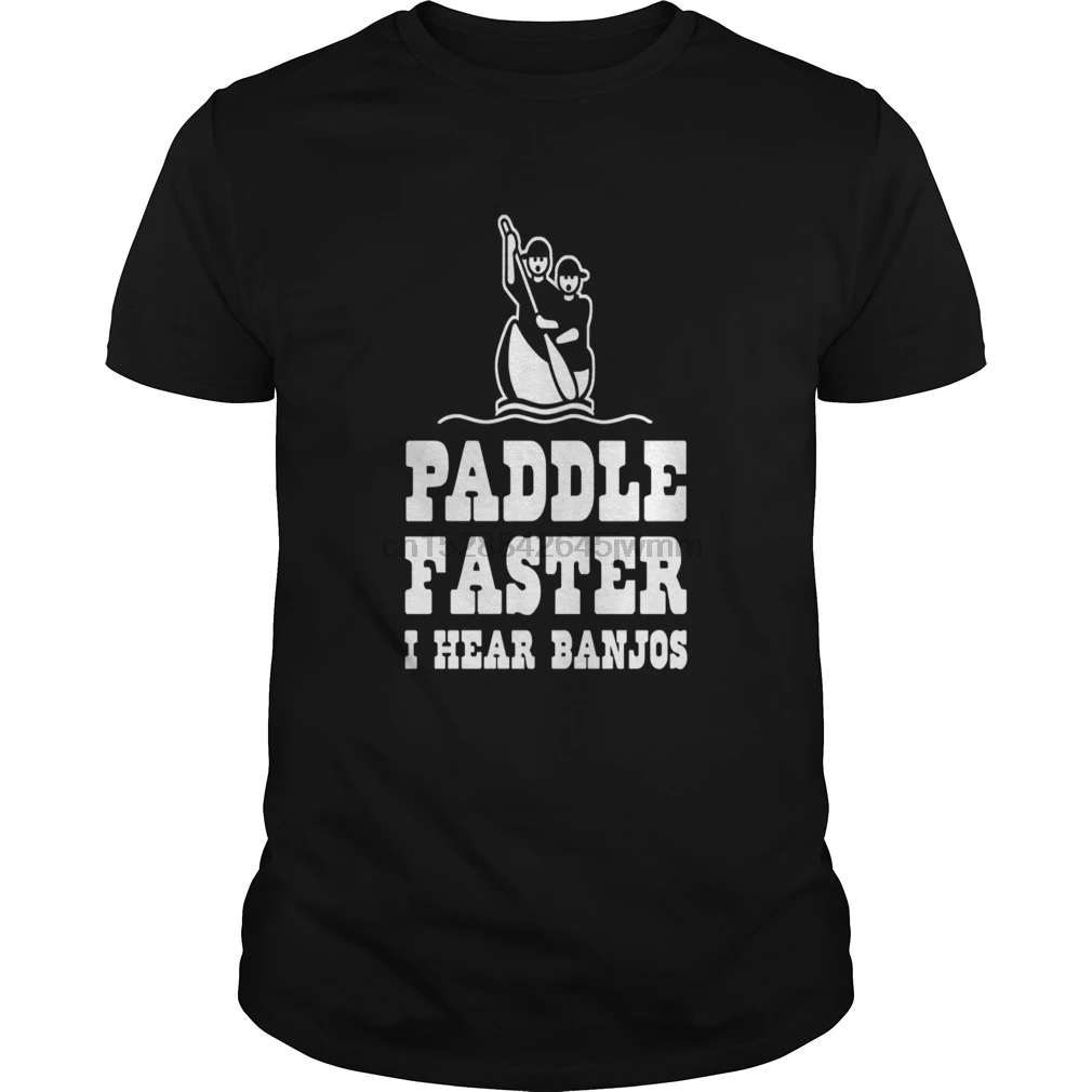 Мужская футболка Paddle faster i hear banjos (2) крутая с принтом Футболки|Мужские футболки| |