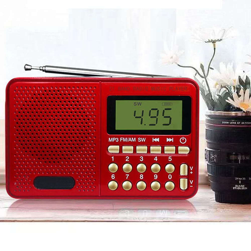 Карманное радио FM/AM/SW 21 диапазон портативный Перезаряжаемый радиоприемник