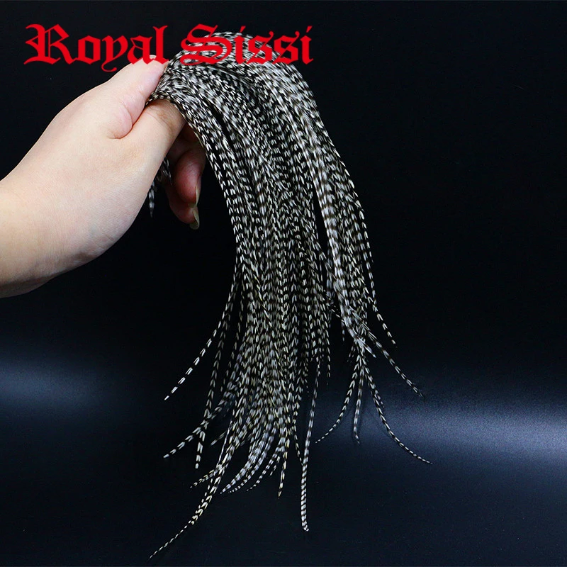 Седло для вязания седло Royal Sissi с 20 перьями белые черные петуха перо 6-9 дюймов