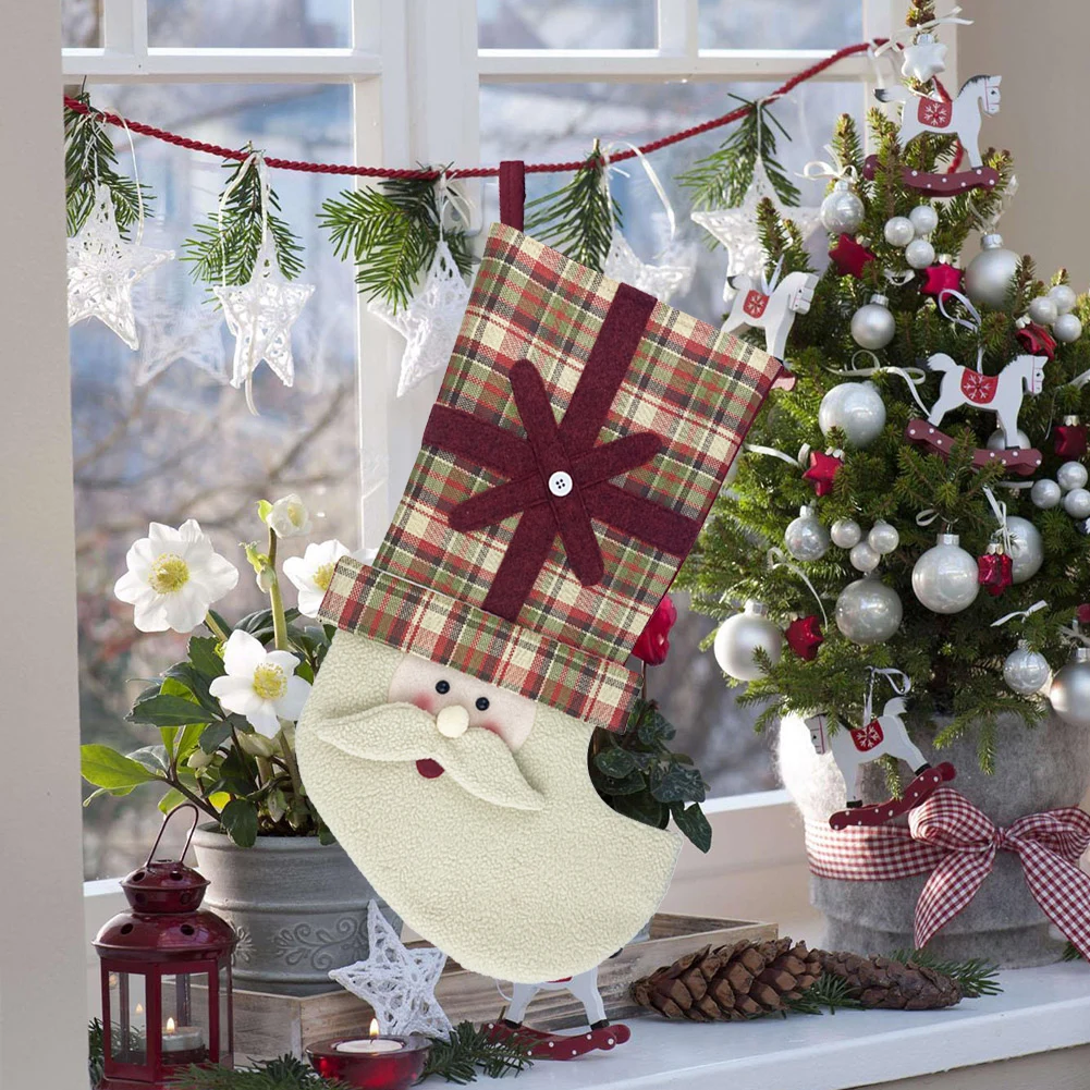 Новый год 2021 Рождественский чулок новогодний мешок Подарочный для конфет
