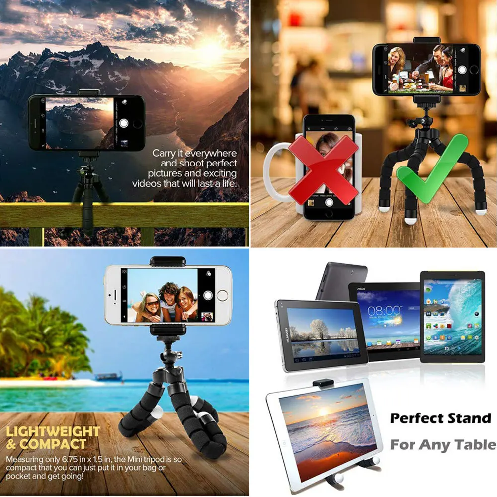 Гибкая Спортивная Экшн камера рукоятка аксессуары для Gopro Go Pro Hero 7 6 5 4 1 полюсная