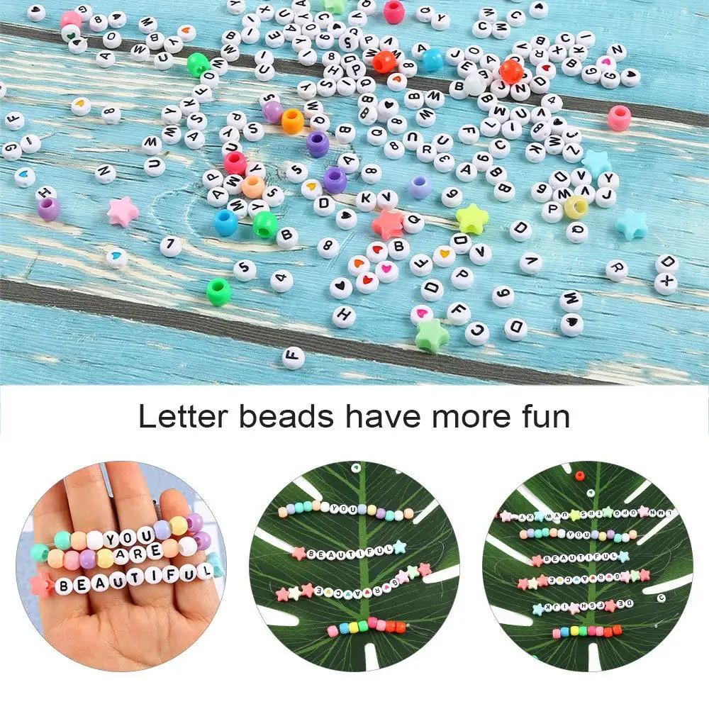 

4x7 round English Letters Acrylic Beads Cover Flat Bead For Jewelry Making Charm Bracelet Necklace Plastic Letter Beads