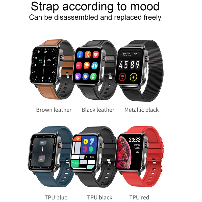 

Electronic Bracelet 2021 E86 smart watch body temperature heart rate blood pressure blood oxygen monitor ECG Smart bracelet