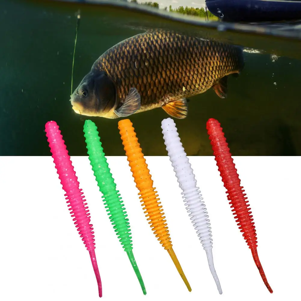 

10 шт. приманки, приманки для ловли в соленой воде, искусственные приманки в виде червя, 5 цветов, рыболовные приманки