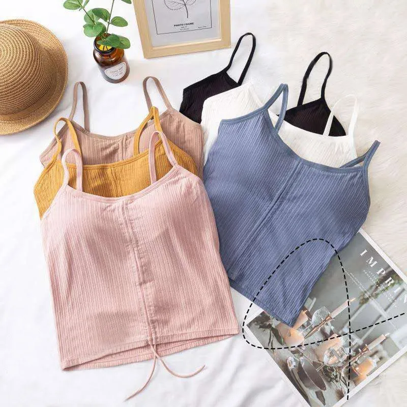 

Women Sexy Camisole Lingeries Underwear Beauty Back Camis Female Padded Camisole Knitted Tank Tops