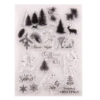 2019 new christmas tree deer stamp transparent seal silicone material seal diy scrapbook greeting card album production