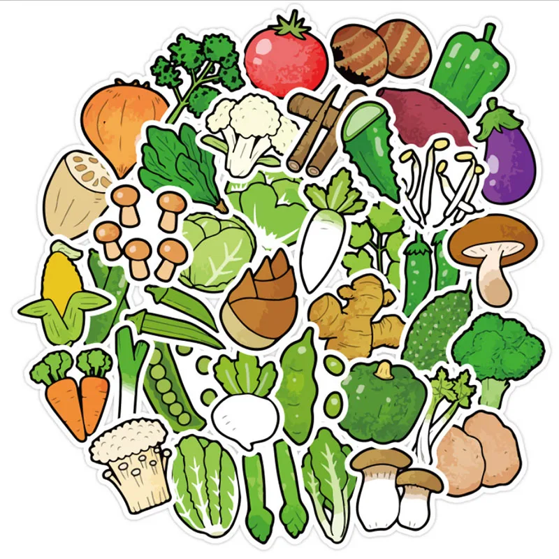

10/40Pcs/Set Personalized creative vegetables Kawaii Stickers For Chidren Toy Waterproof Sticker to DIY Laptop Bicycle Helmet