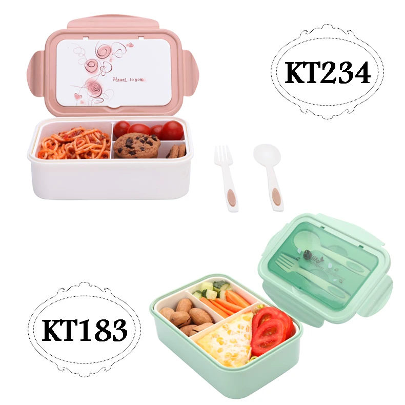 2 или 1 Bento Box для детей герметичный Ланч-бокс Microwavable контейнеры для еды большой ящик для хранения с отсеками
