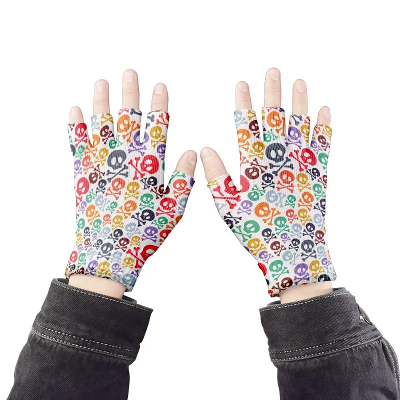 1 пара перчатки-скелетоны перчатки в стиле Хэллоуина вязаные унисекс летние