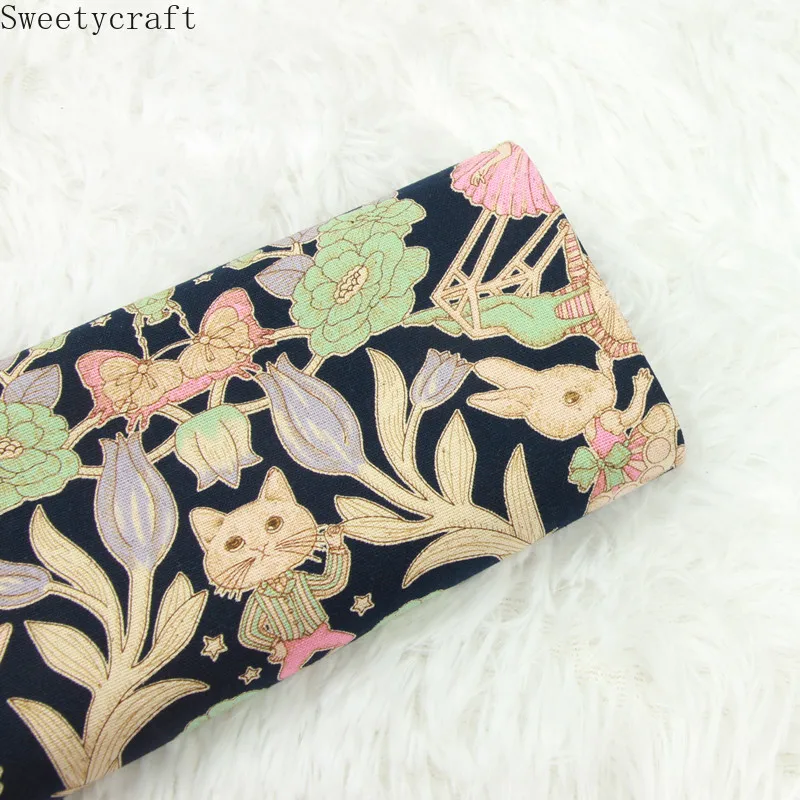 110x45 см Толстая хлопковая ткань на половину ярда мультяшный Кот Банни Печатный