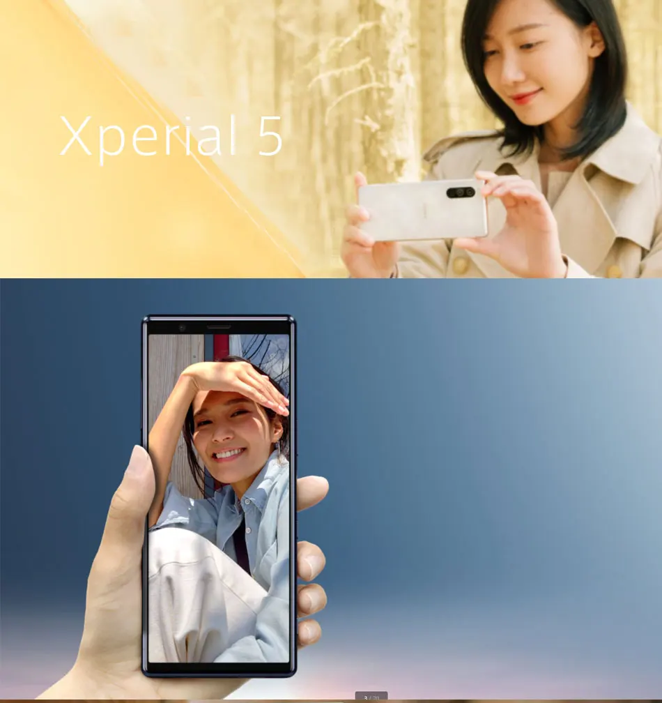Мобильный телефон sony Xperia 5 J9210, 6,1 дюймов, 6 ГБ ОЗУ, 128 Гб ПЗУ, Восьмиядерный процессор Snapdragon 855, Android 9, сканер отпечатков пальцев, две sim-карты, смартфоны