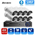 Система видеонаблюдения в режиме реального времени, 8-канальный сетевой видеорегистратор, IP-камера с POE, инфракрасная уличная камера с датчиком движения IP66, комплекты для видеонаблюдения