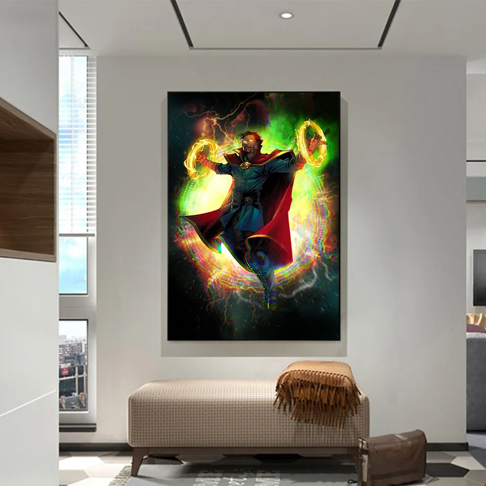 Картина на холсте с супергероями Marvel аниме раньше Мстители Человек паук железный