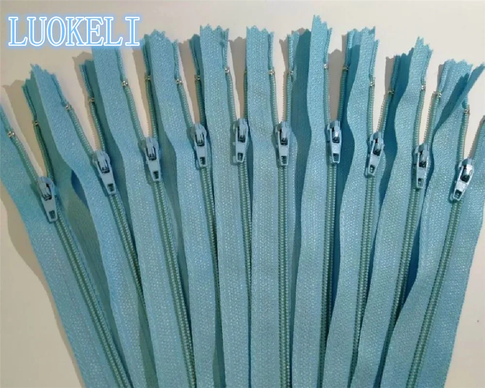 Light Blue 50 шт. 3#(8 дюймов) 20 см Закрытая нейлоновая катушка на молнии портной процесс шитья многоцветная опционально - Цвет: Light Blue