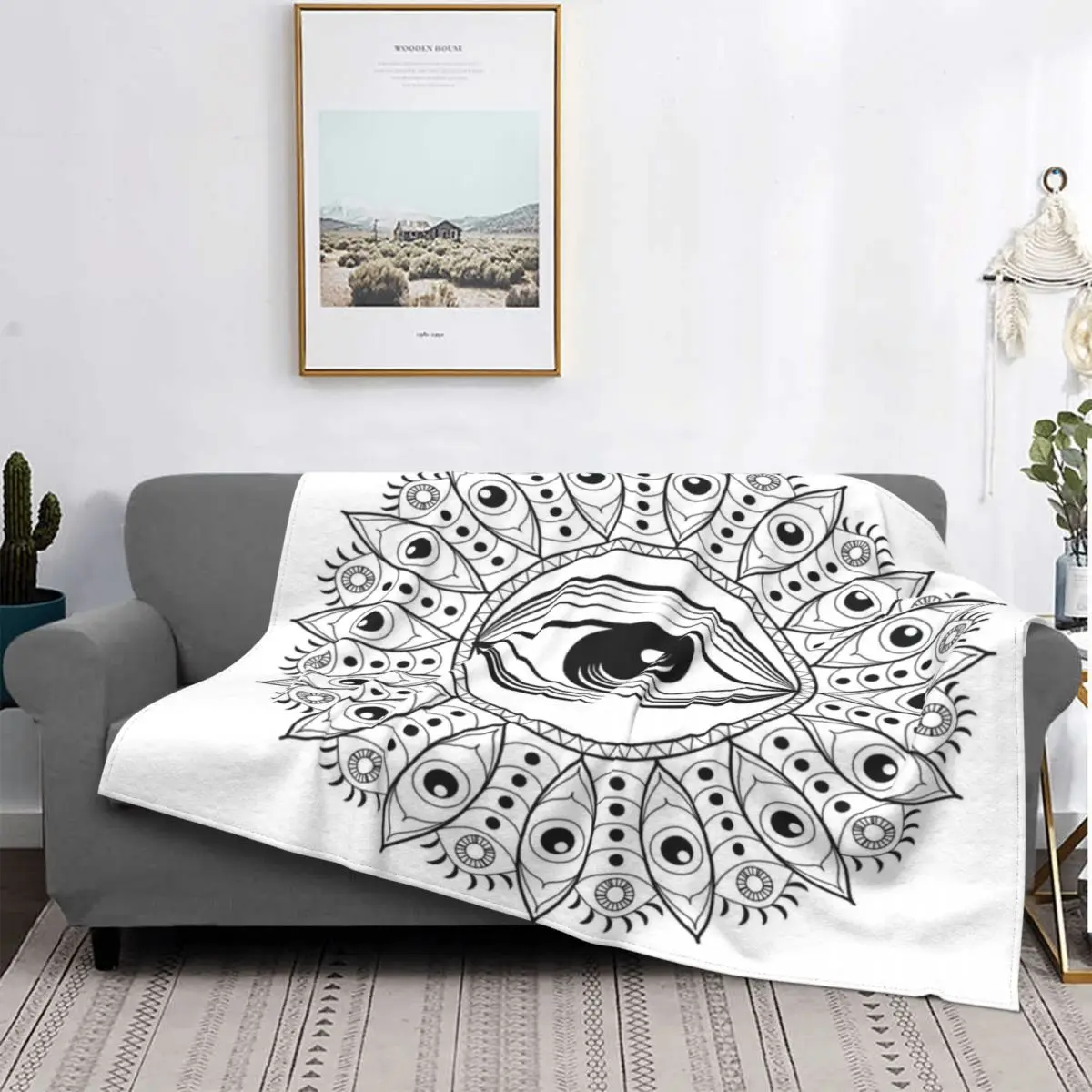 

Colcha con pintura de acuarela turco mal de ojo 3254, colcha, cubierta a cuadros, toalla playa lujo