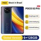 Смартфон глобальная версия POCO X3 Pro, 6 ГБ, 128 ГБ, NFC, сотовый телефон Snapdragon 6,67, 120 Гц, DotDisplay, 5160 мАч, большая батарея, зарядное устройство 33 Вт