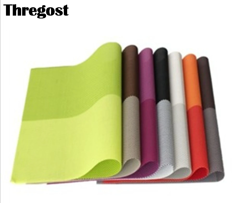 

Thregost Eco-Friendly PVC Kitchen Dinning Table Non-Slip Mats Europe Table Decorative Rectangle Pads 2pcs