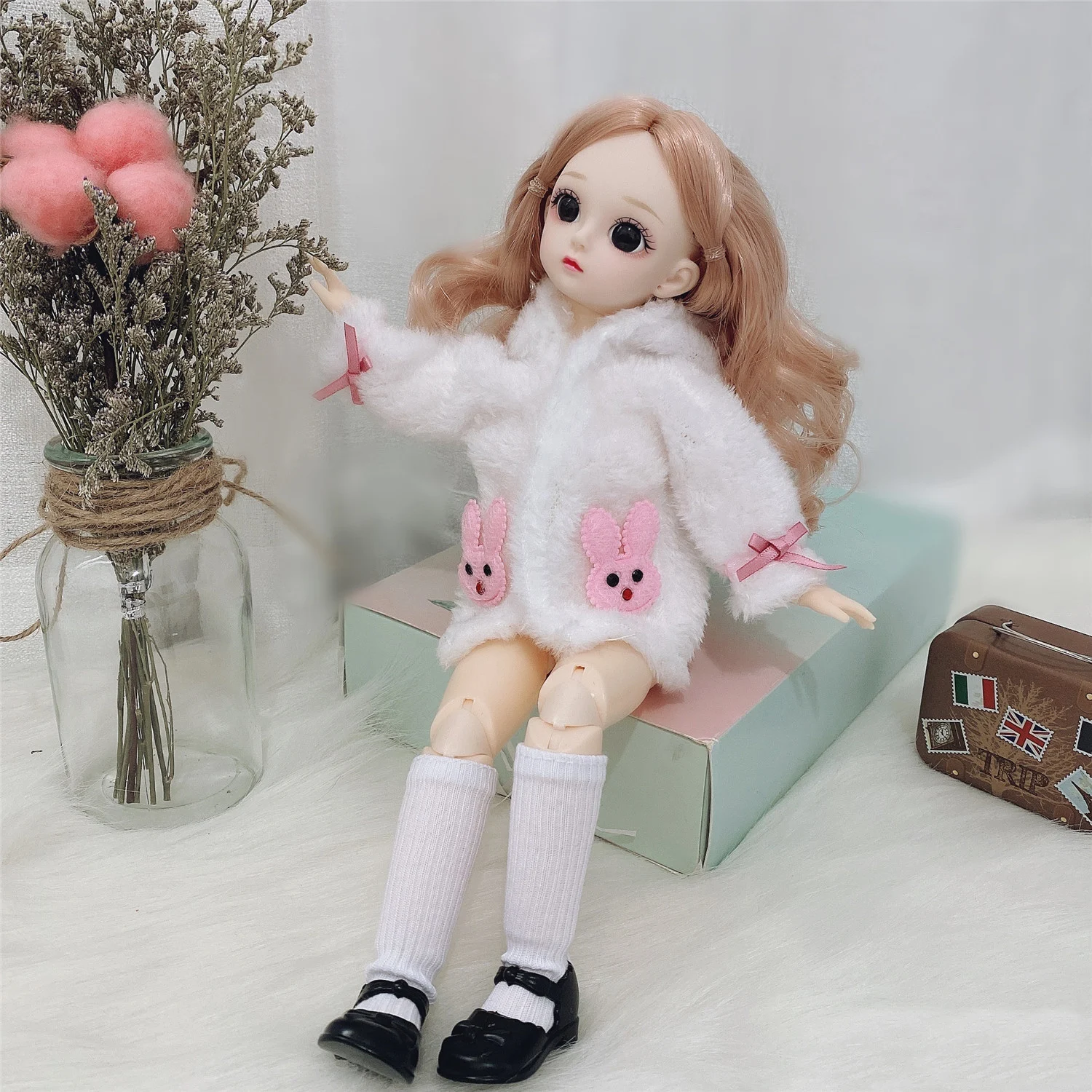 30 см BJD куклы 3D глаза обнаженные Мягкая силиконовая кукла с Модный повседневный