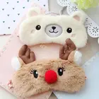 Симпатичная плюшевая маска для сна, наглазник с животными, зимняя детская маска для сна, мультяшная дорожная повязка на глаза для отдыха, повязки на глаза, повязка на глаза для сна