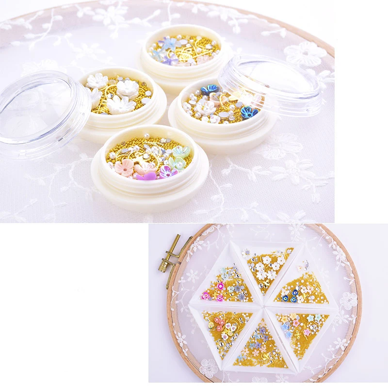 Смола Роза 3D украшения для ногтей 1 коробка дизайн цветок стиль драгоценный