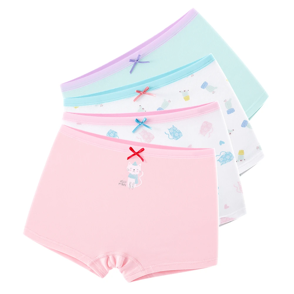 

4pcs Pink Cat Underwear Girls Boxer Kids Blue Cartoon Cotton Underpanties 2 3 4 5 6 7 8 9 10 11 12 Years Kids Clothes OGU213201
