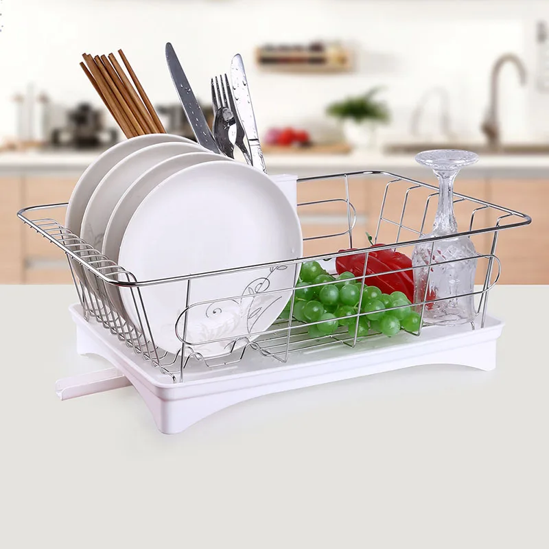 

Dish Drying Rack Stainless Steel Kitchen Organizer Drying Plate Shelf Sink Knife Fork Storage Rack Kitchen Container Accessories