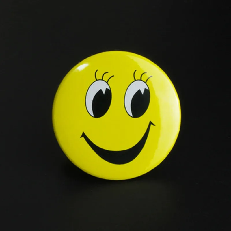 4.5 см 1 шт./лот Кнопка смайлик брошь лица открытые глаза весело знак улыбка ребенка