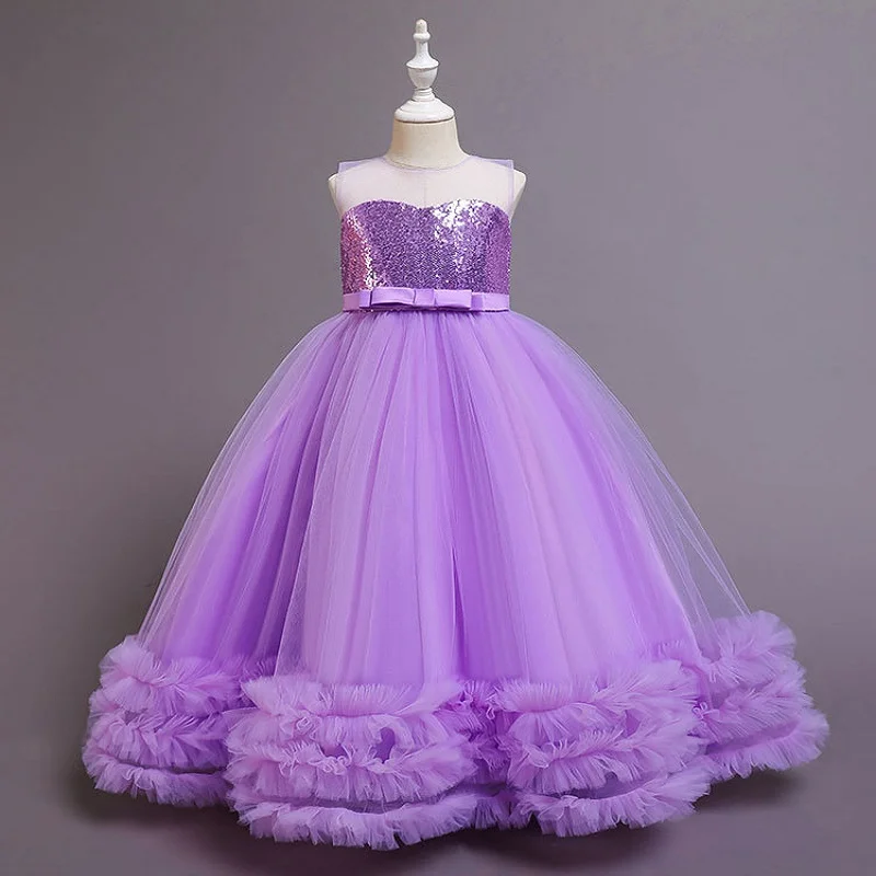 

Girls Clothes First communion Elegant Formal Dress Flower Girls Wedding Evening Kids Dresses for Girls Princess Party Long Gown