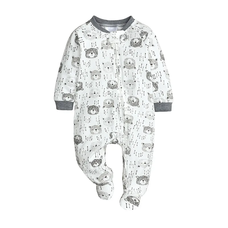 Newborn clothes baby pajamas zipper romper cotton boys girls ropa de bebe zip up jumpsuit | Детская одежда и обувь