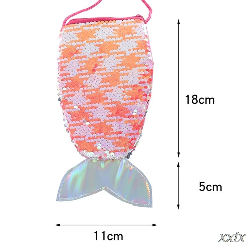 

Girls Women Shining Sequins Crossbody Shoulder Bag Beautiful Fish Tail Satchel